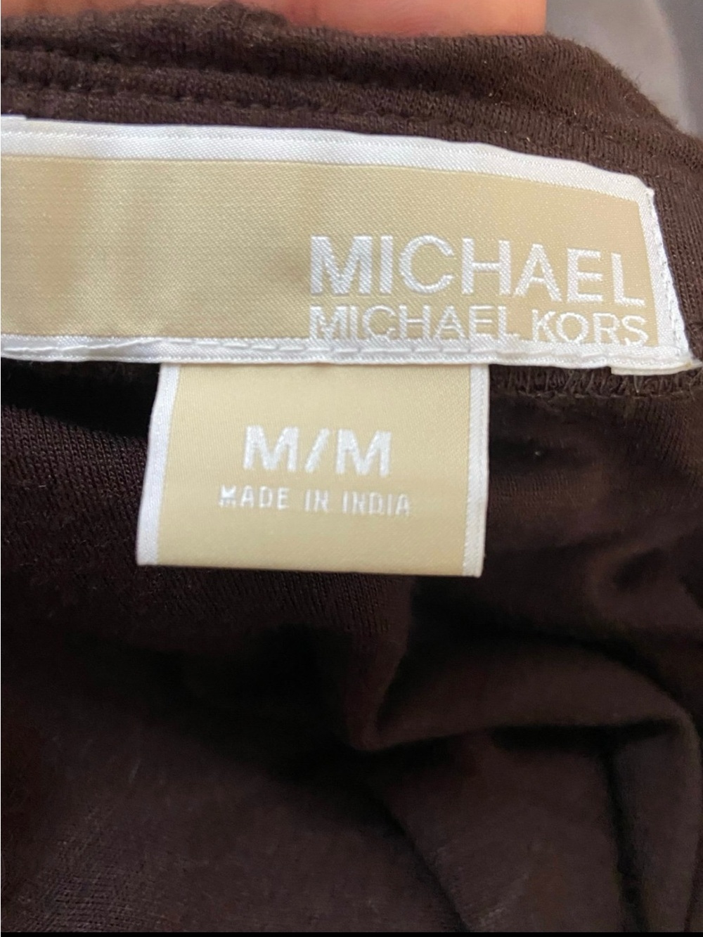 Michael Michael Kors halter with built in necklace brown & beige layers dress M - Picture 11 of 12